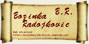 Božinka Radojković vizit kartica